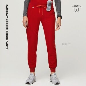NWT Figs Winning Red Zamora Jogger Scrub Pants